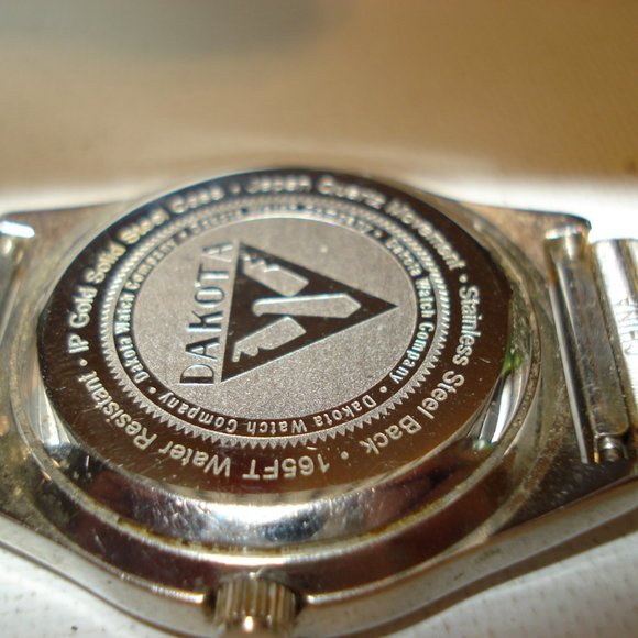 VERY NICE MEN'S DAKOTA DRESS WATCH DEEP BLUE ELASTIC BAND DAY DATE - Picture 4 of 4